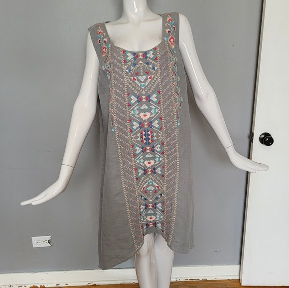 Johnny Was | Dresses | Johnny Was Embroidered Linen Shift Dress Vguc ...